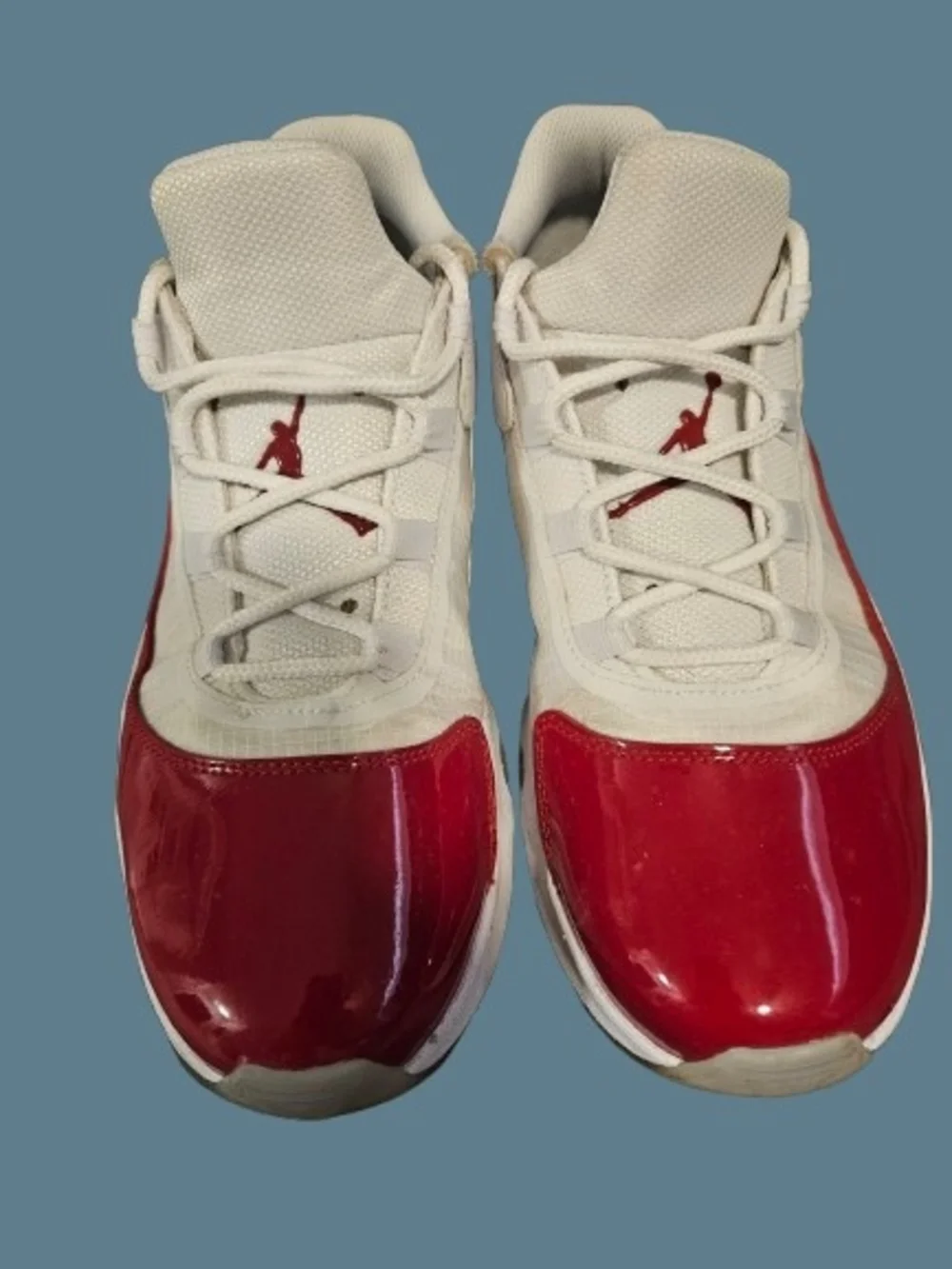 $50 Air-Jordan Low Top  Basketball Shoes - White & Red